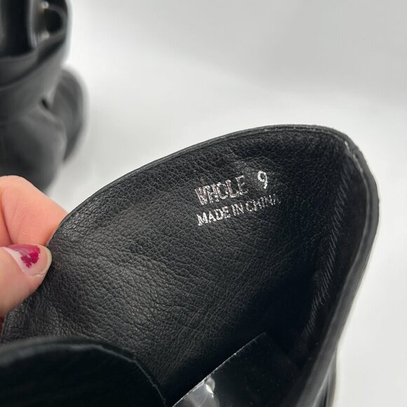 JEFFREY CAMPBELL Black Leather Platform Ankle Strap Booties Heels Shoes Size 9 - Picture 9 of 11